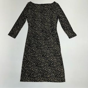 Lauren Ralph Lauren Womens Sz 10 Boat Neck Animal Print 3/4 Sleeve Jersey Dress